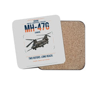 Thumbnail for Boeing MH-47G Chinook design on light gray 1 piece coaster