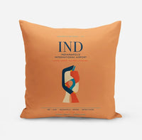Thumbnail for Indianapolis International Airport (IND) design on orange pillow