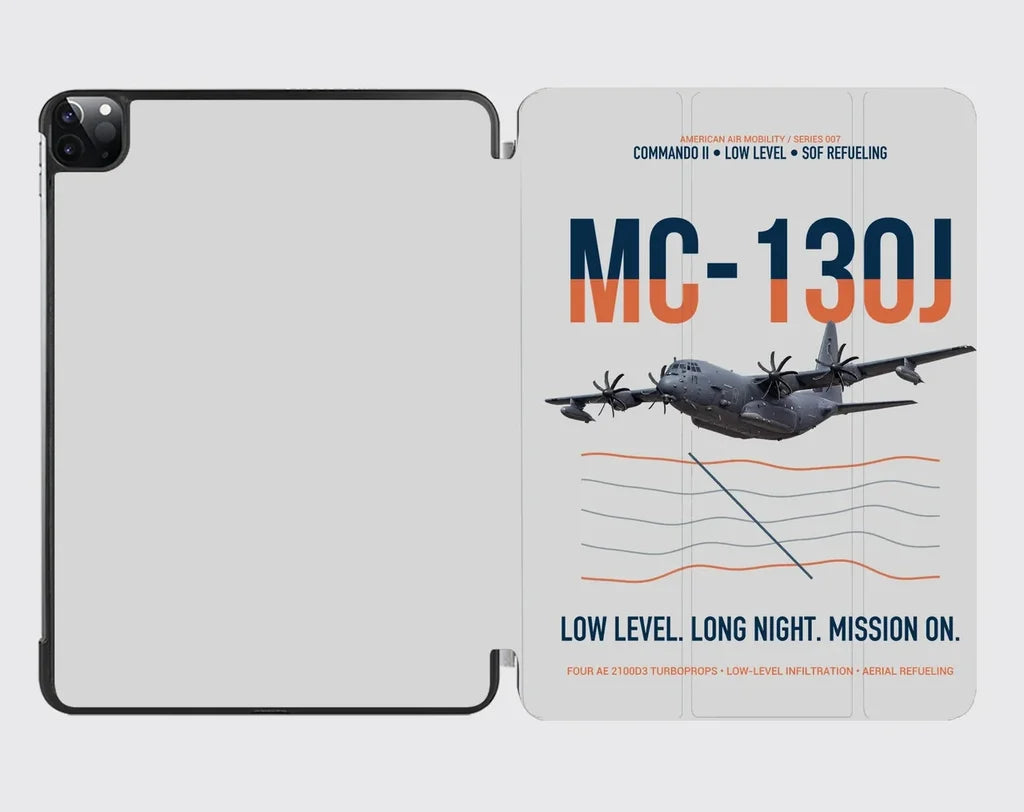 MC-130J COMMANDO II design on light gray ipad tablet case