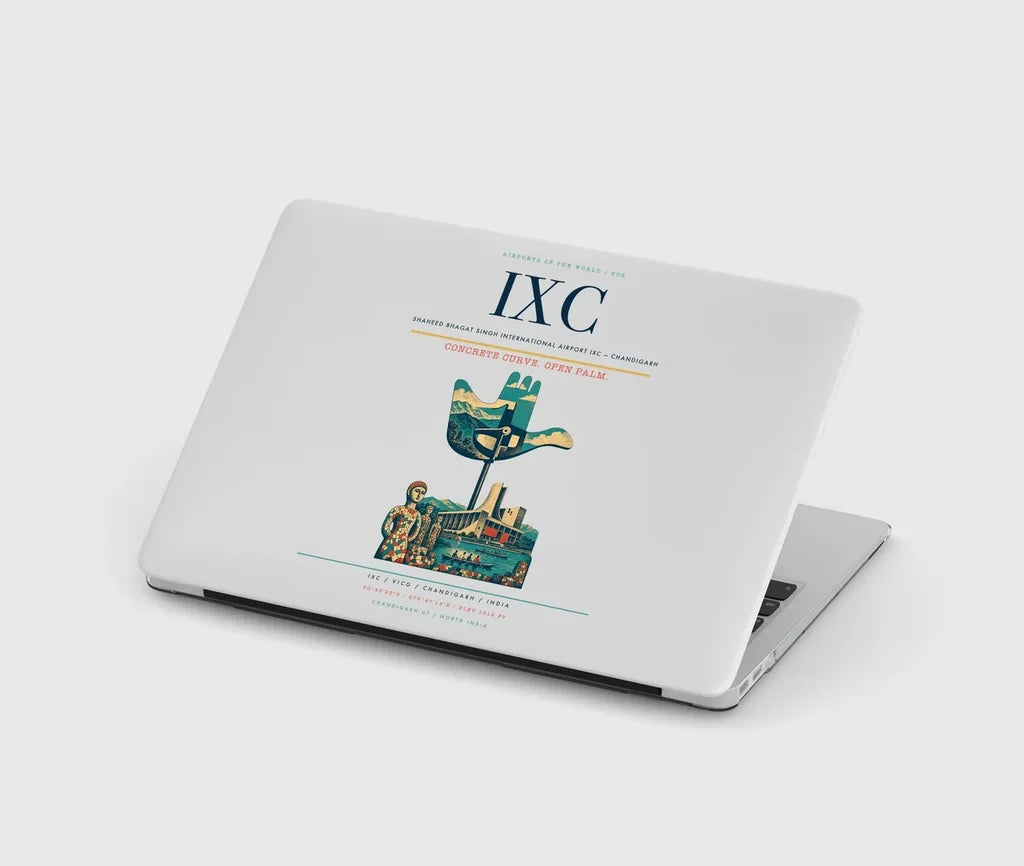 Shaheed Bhagat Singh International Airport (IXC) design on light gray MacBook case