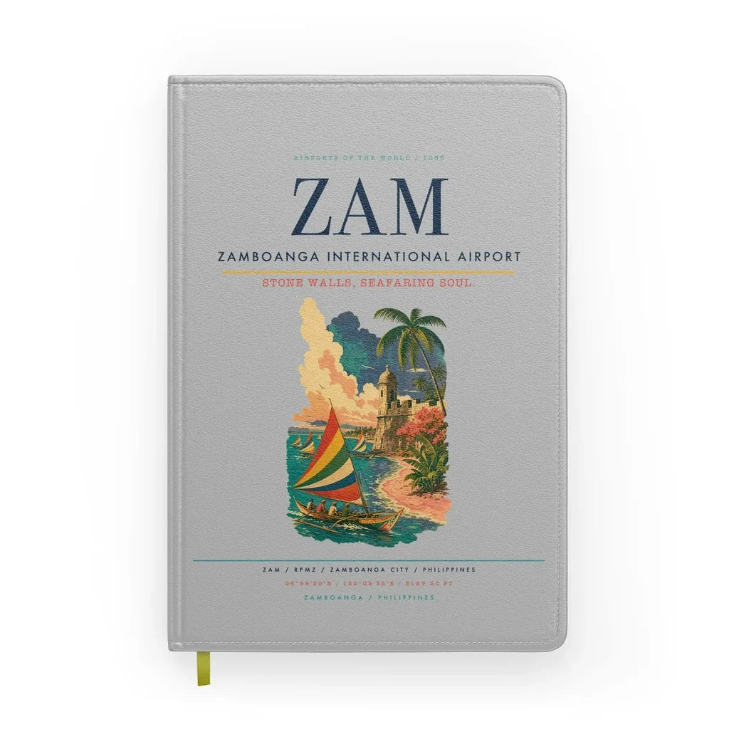 Zamboanga International Airport (ZAM) design on light gray notebook