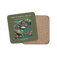 Thumbnail for The Harbor Circle - Designed Coasters design on green army 1-piece