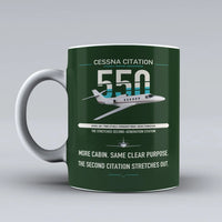 Thumbnail for Cessna Citation 550 - Citation II design on dark green ceramic mug, double-side print