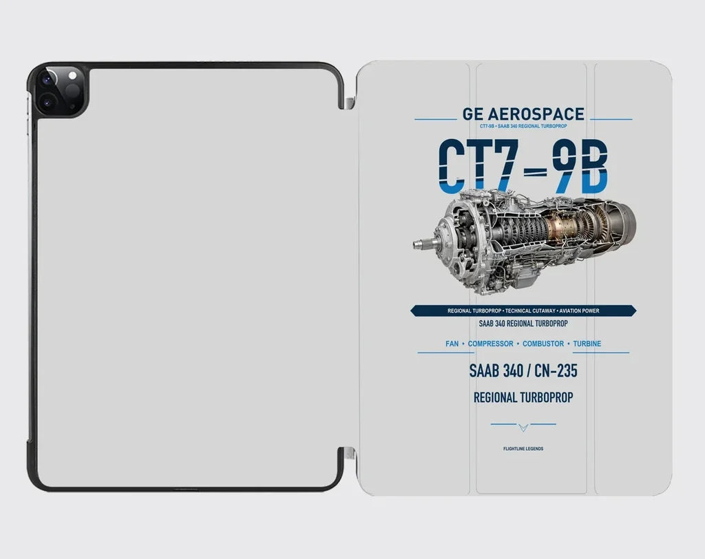 CT7-9B design on light gray ipad tablet case