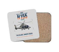 Thumbnail for Airbus H155 EC155 B1 design on light gray 1 piece coaster
