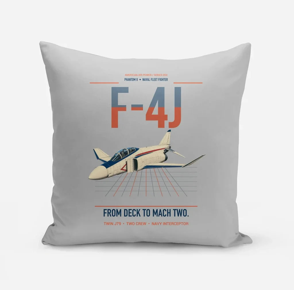 F-4J Phantom II design on light gray pillow