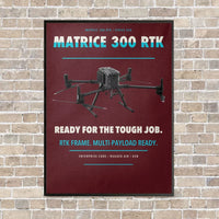 Thumbnail for DJI Matrice 300 RTK vertical canvas print - framed - dark red background