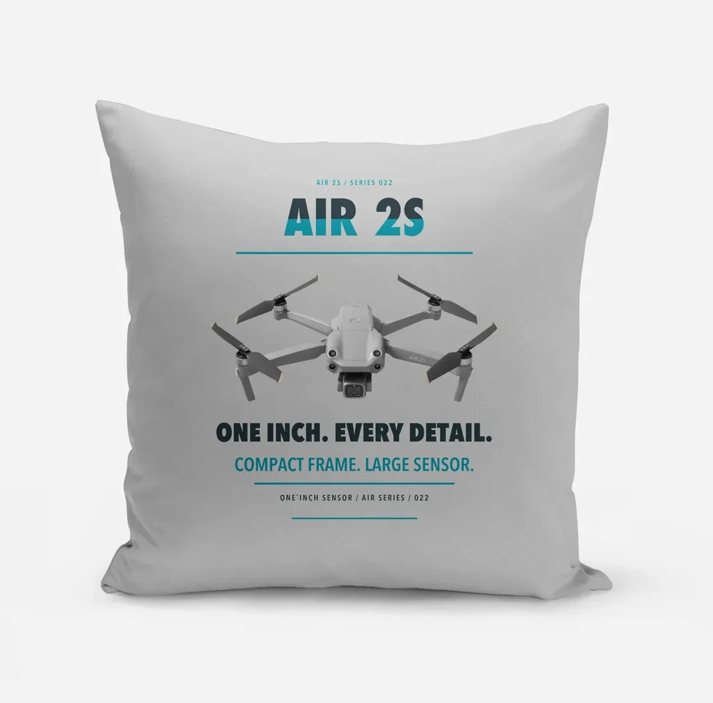 DJI Air 2S design on light gray pillow