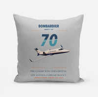 Thumbnail for Bombardier Learjet 70 design on light gray pillow