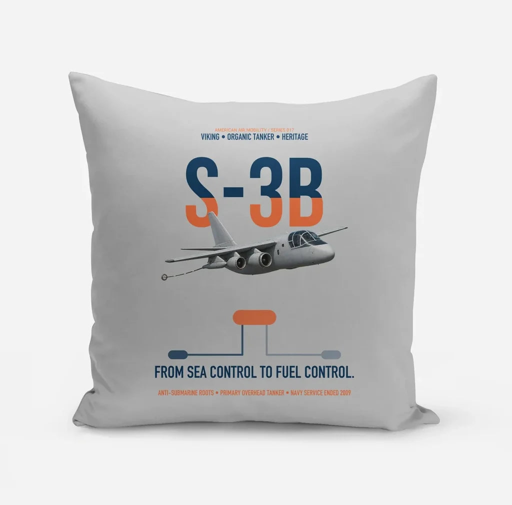S-3B Viking design on light gray pillow