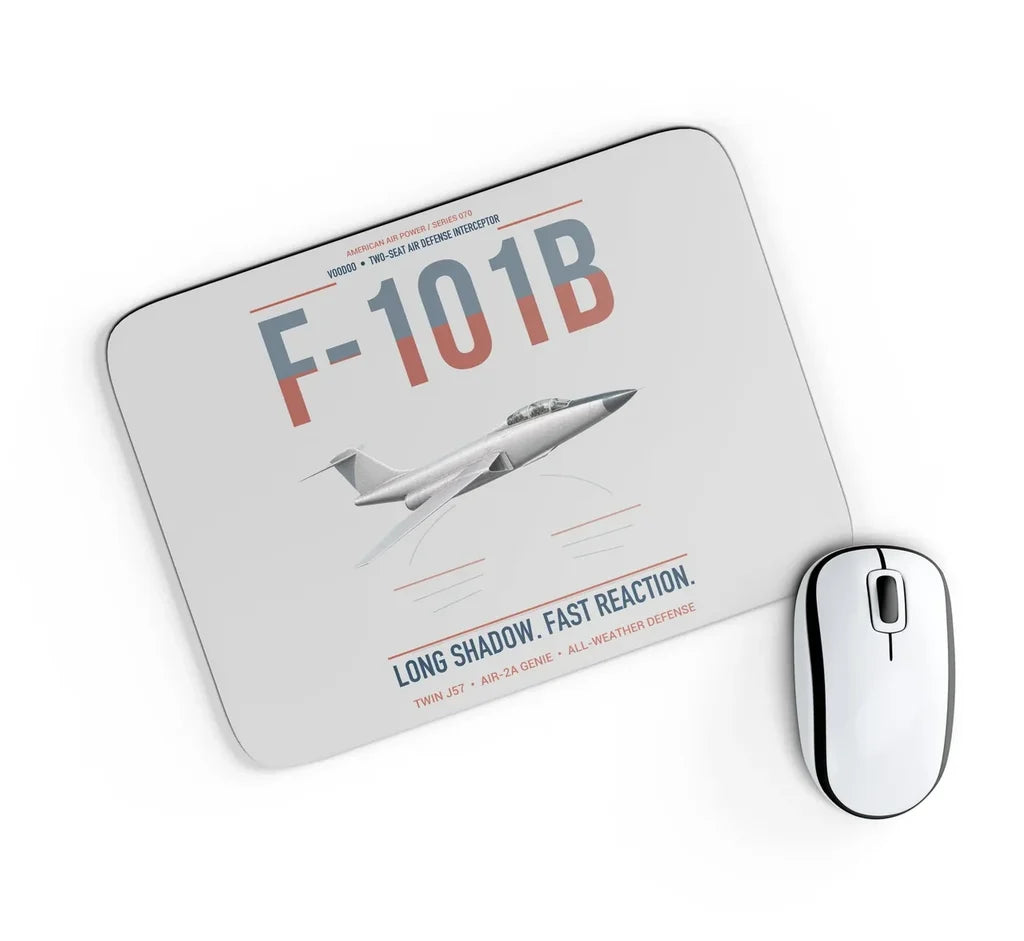F-101B Voodoo design on light gray rectangle mouse pad