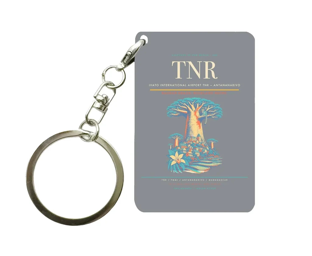 Ivato International Airport TNR — Antananarivo Key Chain design on gray key chain