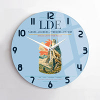 Thumbnail for Tarbes–Lourdes–Pyrénées Airport (LDE) design on light blue no frame wall clock