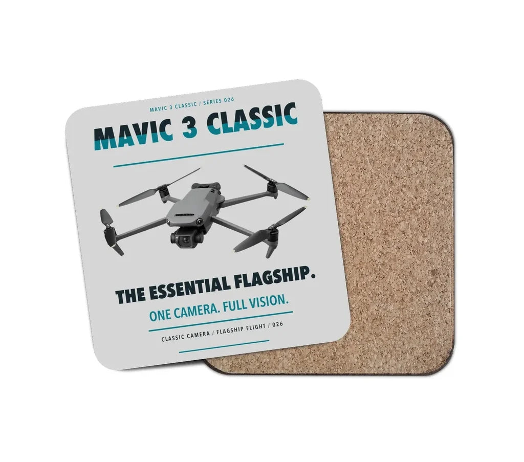 DJI Mavic 3 Classic design on light gray 1 piece coaster