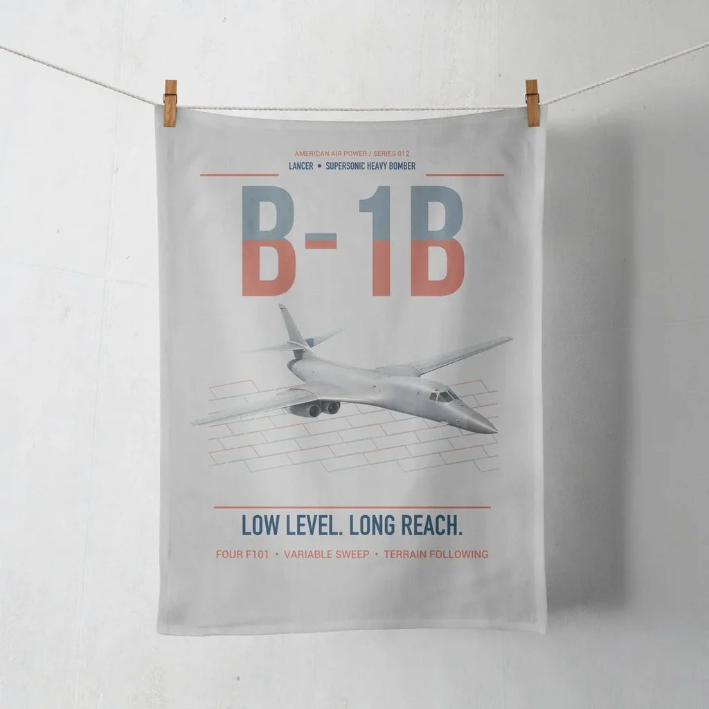 B-1B Lancer design on light gray towel
