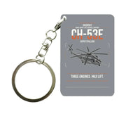 Thumbnail for Sikorsky CH-53E Super Stallion design on gray designed key chain, double-side print