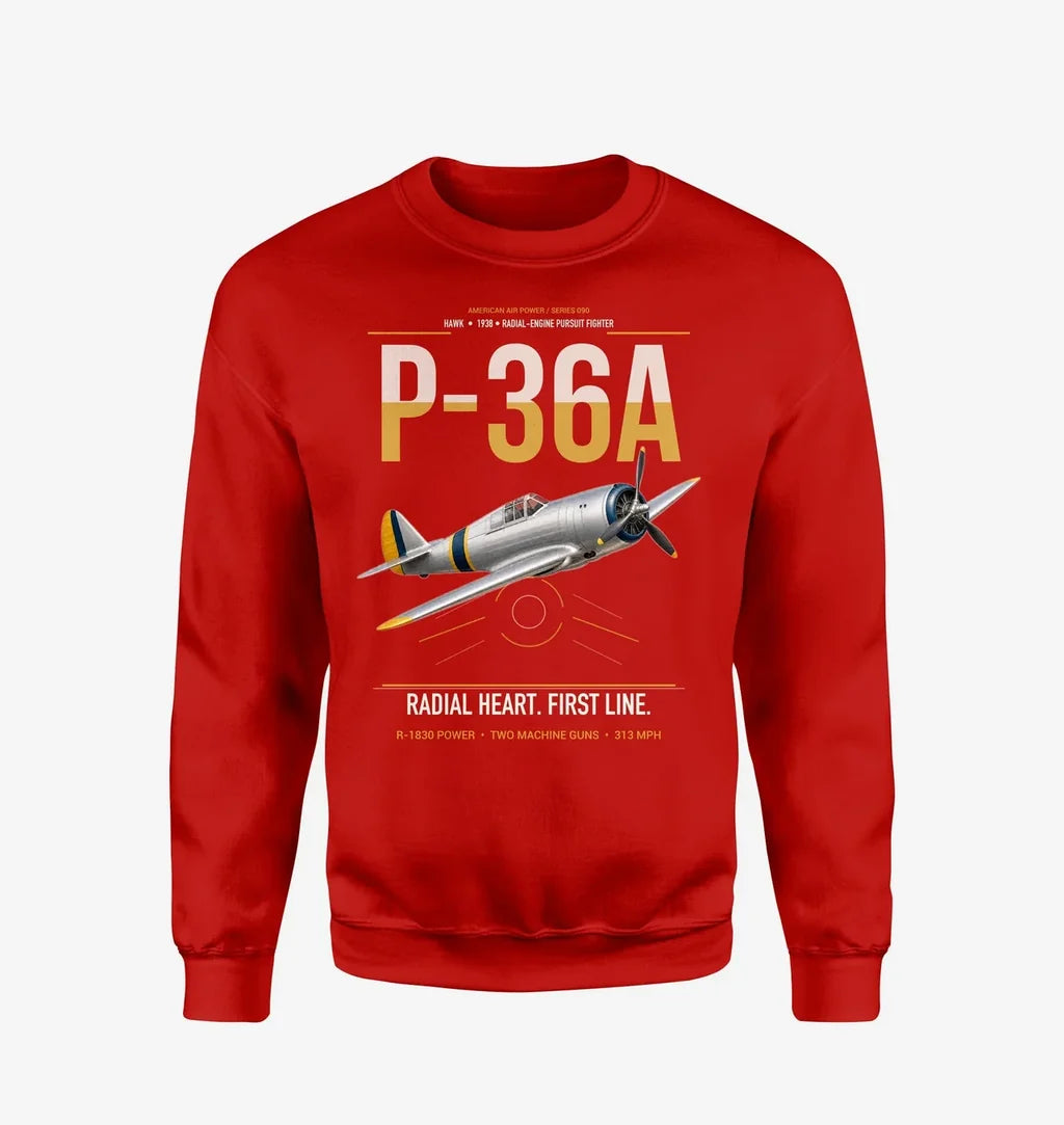 P-36A Hawk design on red sweatshirt