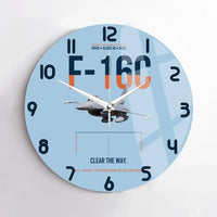 Thumbnail for F-16C Block 50 Clear The Way design on light blue no frame wall clock