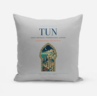 Thumbnail for Tunis-Carthage International Airport (TUN) design on light gray pillow