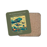 Thumbnail for The Skydive Festival Lift - Designed Coasters design on green army 1-piece