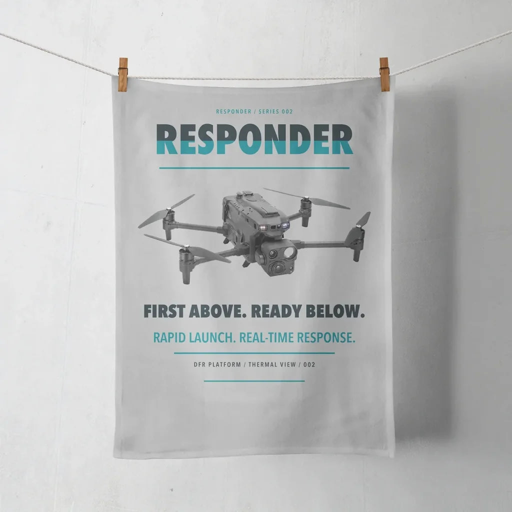 BRINC Responder design on light gray towel