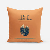 Thumbnail for Istanbul Airport (IST) design on orange pillow