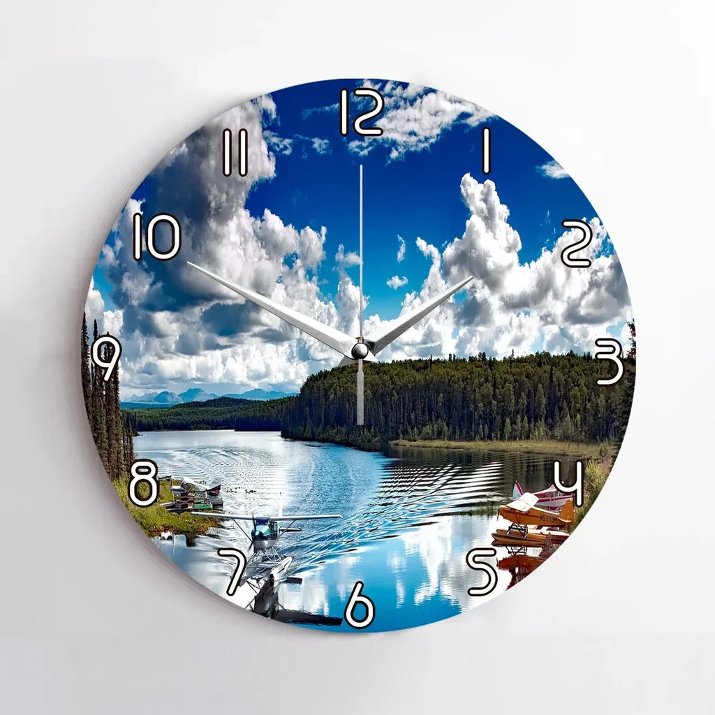 Amazing Scenary & Sea Planes Wall Clock - view 2