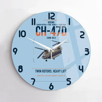 Thumbnail for Boeing CH-47D design on light blue no frame wall clock