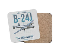 Thumbnail for B-24J Liberator design on light gray 1 piece coaster