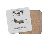 Thumbnail for Boeing CH-47F Chinook design on light gray 1 piece coaster