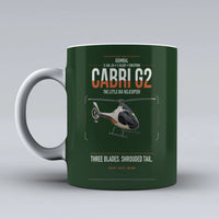 Thumbnail for Guimbal Cabri G2 design on dark green ceramic mug, double-side print