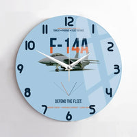 Thumbnail for F-14A Tomcat Defend The Fleet design on light blue no frame wall clock