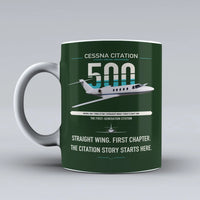 Thumbnail for Cessna Citation 500 - Citation I design on dark green ceramic mug, double-side print