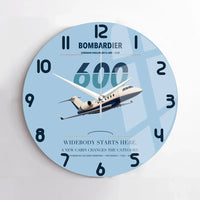 Thumbnail for Bombardier Challenger 600 design on light blue no frame wall clock