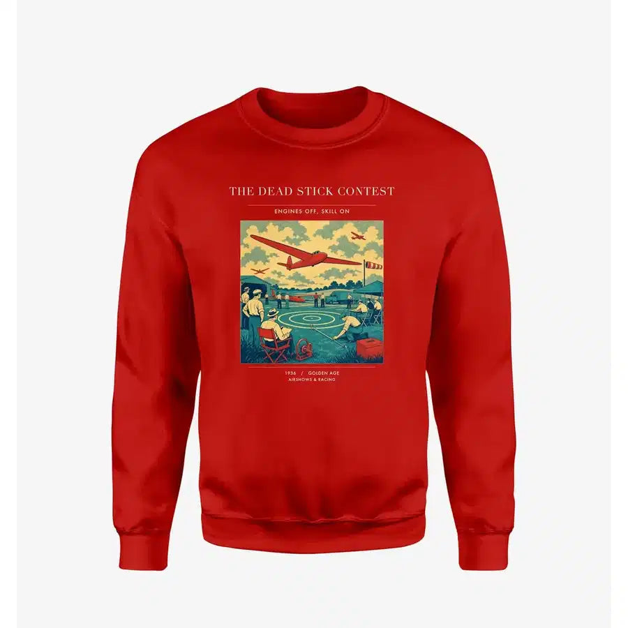 VINTAGE G4257 - The Dead Stick Contest - Designed Sweatshirts design on red