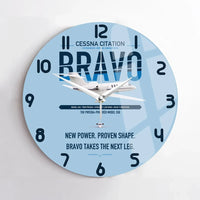 Thumbnail for Cessna Citation Bravo design on light blue no frame wall clock