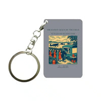 Thumbnail for VINTAGE G4522 - The Ration Queue By The Field - Designed Key Chain design on gray