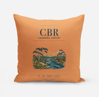 Thumbnail for Canberra Airport (CBR) design on orange pillow