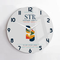Thumbnail for Stuttgart Airport (STR) design on light gray no frame wall clock