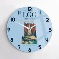 Thumbnail for Liège Airport (LGG) design on light blue no frame wall clock