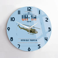 Thumbnail for Bell UH-1H Iroquois design on light blue no frame wall clock
