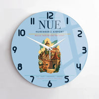 Thumbnail for Nuremberg Airport (NUE) design on light blue no frame wall clock