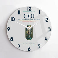 Thumbnail for Goa International Airport Dabolim (GOI) design on light gray no frame wall clock