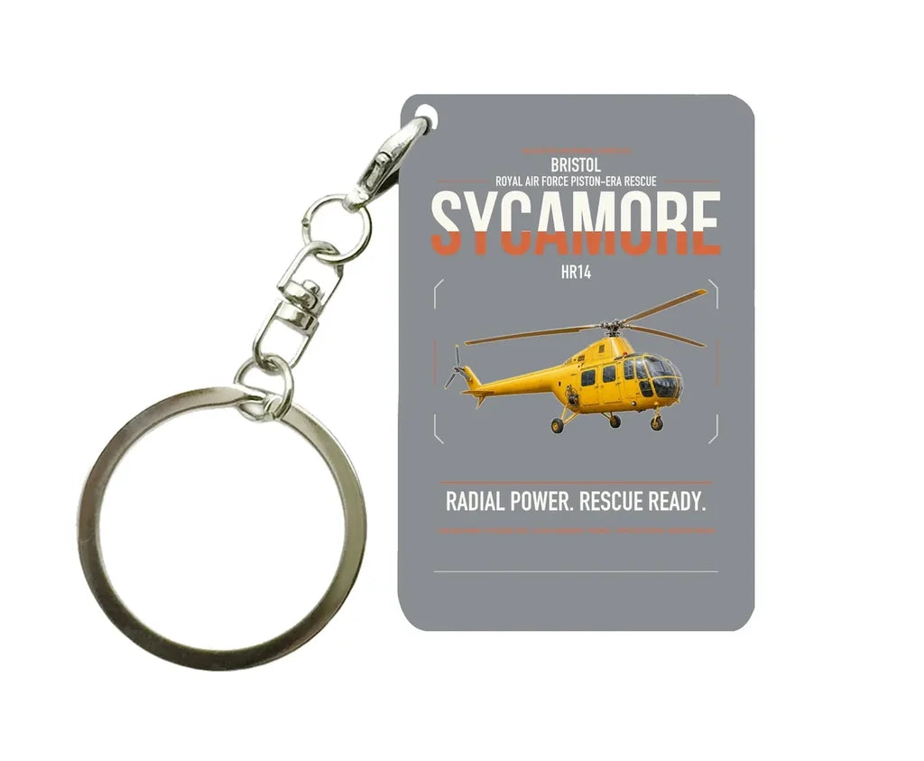 Bristol Sycamore HR14 design on gray designed key chain, double-side print