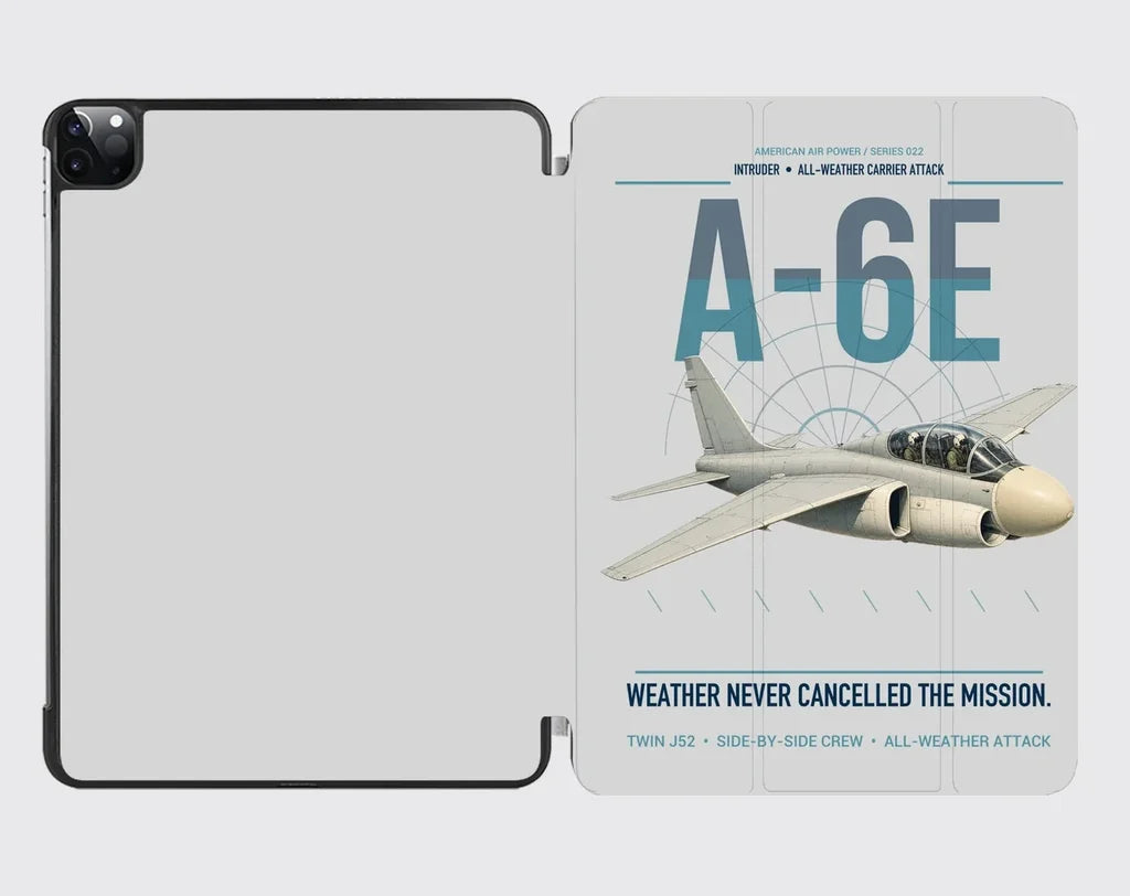 A-6E Intruder design on light gray ipad tablet case