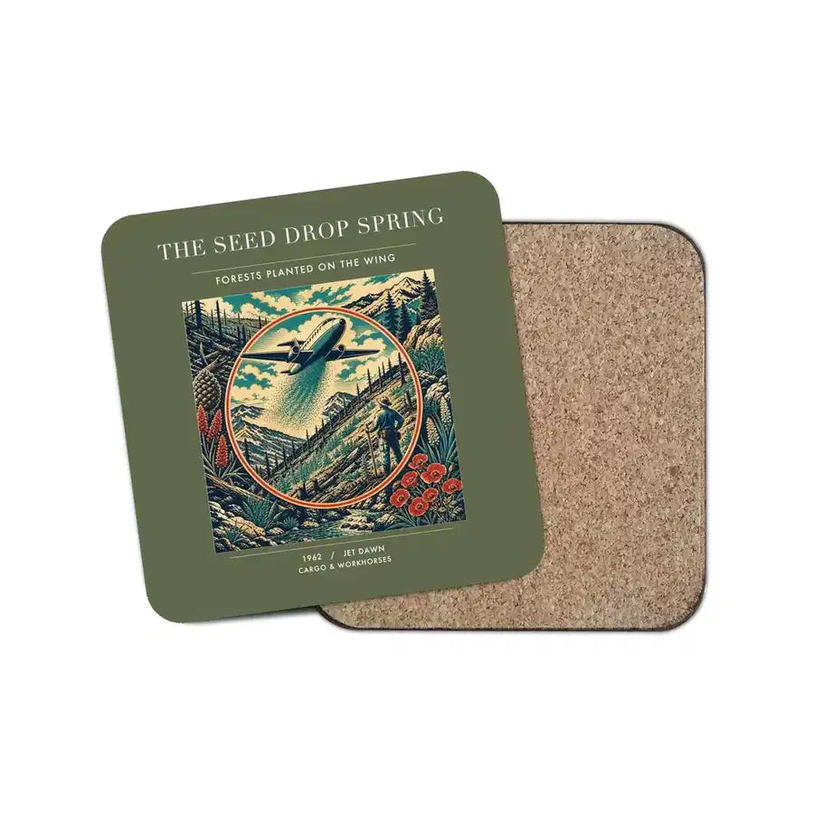The Seed Drop Spring - Designed Coasters design on green army 1-piece