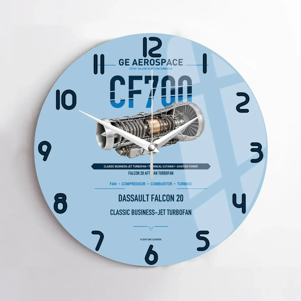CF700 design on light blue no frame wall clock