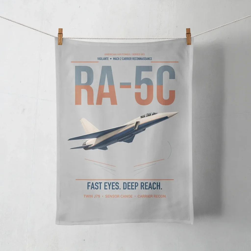 RA-5C Vigilante design on light gray towel