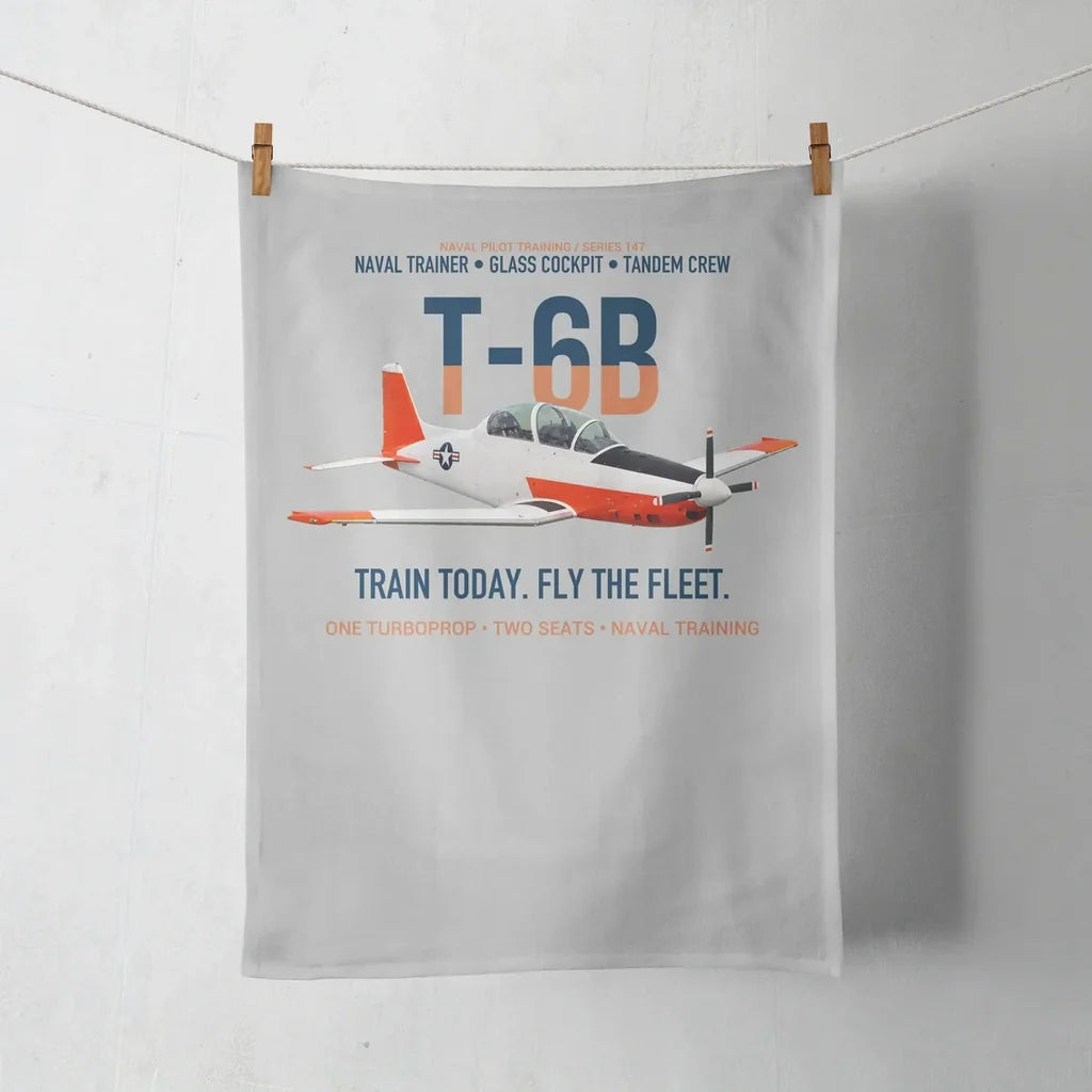 T-6B Texan II Naval Aviator Training design on light gray towel