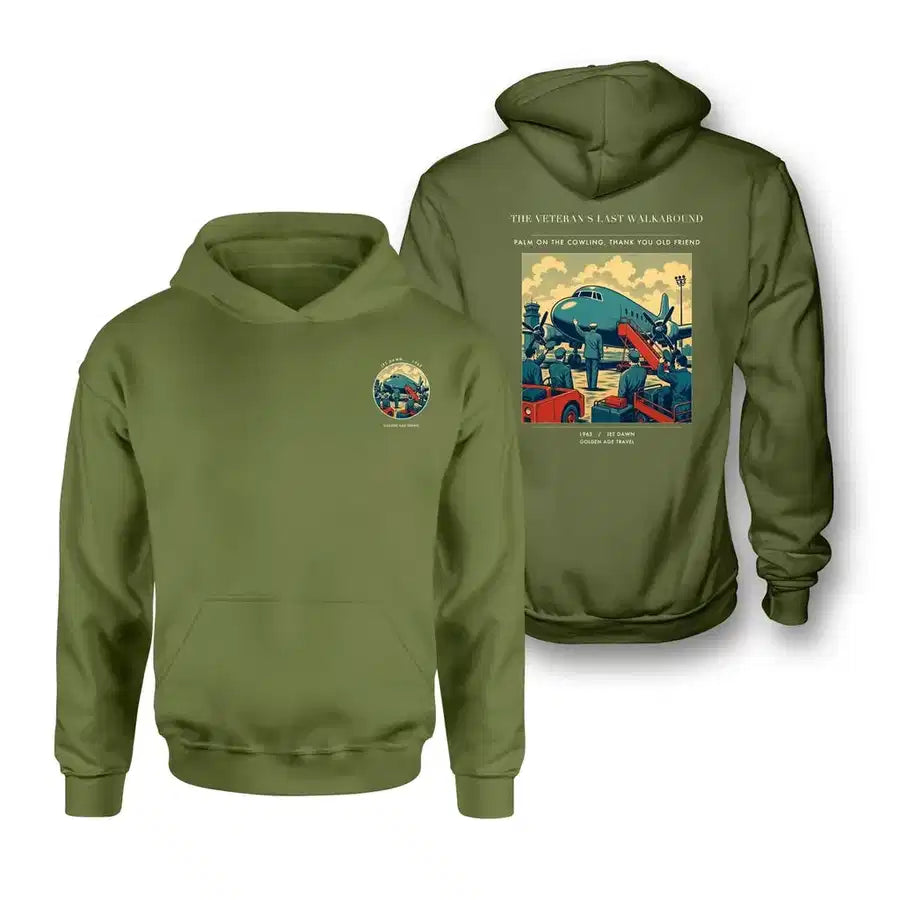 VINTAGE G4453 - The Veteran's Last Walkaround - Double-Side Hoodie design on greenarmy double side